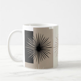 Caneca De Café Starburst Minimalista Design Beige White Black