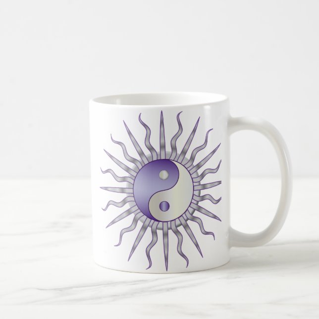 Caneca De Café Starburst roxo Yin Yang (Direita)