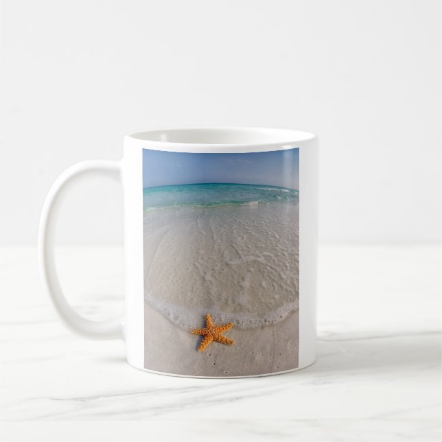 Caneca De Café Starfish na praia (Esquerda)