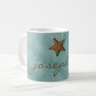 Caneca De Café Starfish na praia nomeada