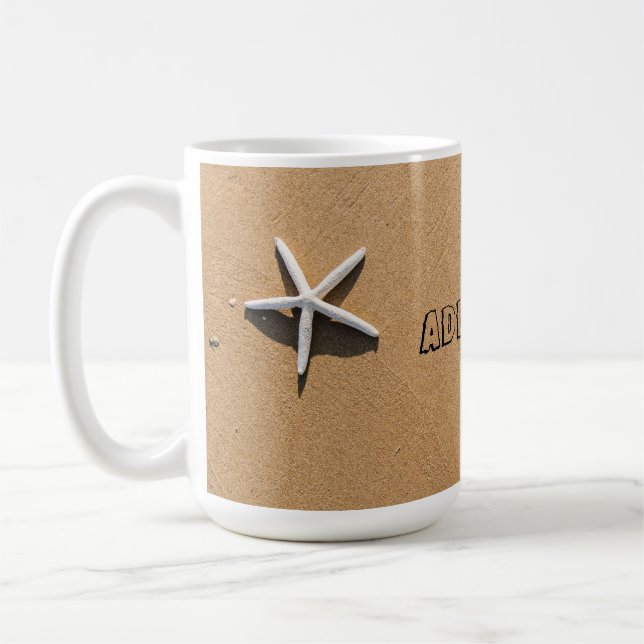 Caneca De Café Starfish na praia Sandy (Esquerda)