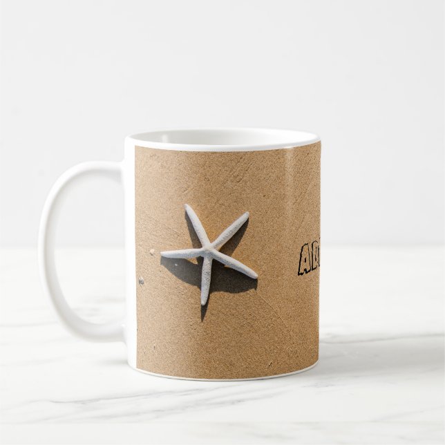 Caneca De Café Starfish na praia Sandy (Esquerda)