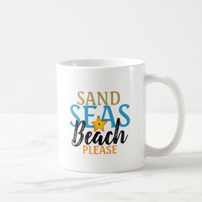 Caneca De Café Starfish Sand Seas Beach (Direita)
