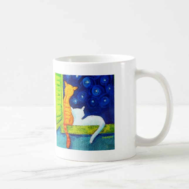 Caneca de café Stargazing dos gatos (Direita)