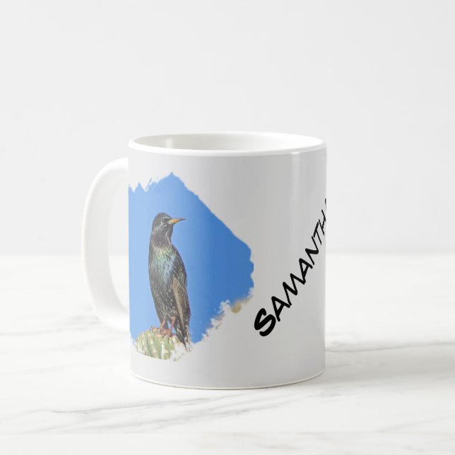 Caneca De Café Starling no Saguaro Cactus Foto no Sudoeste (Frente Esquerda)