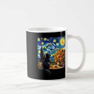 Caneca De Café Starnight Vincent Van Gogh Sunflower Cat Lover