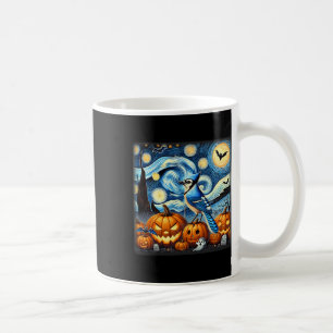 Caneca De Café Starry Night Blue Jay Halloween