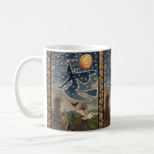 Caneca De Café Starry Night Halloween | Simples (Esquerda)