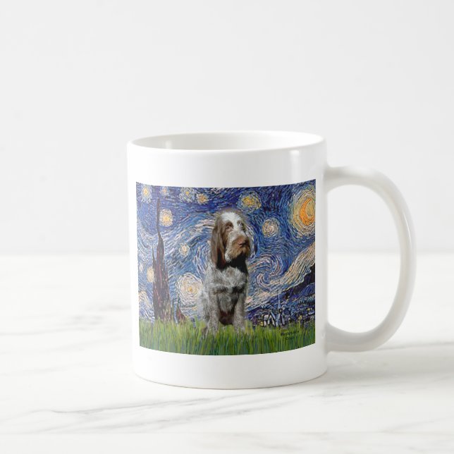 Caneca De Café Starry Night - Italiano Spinone (roan) (Direita)