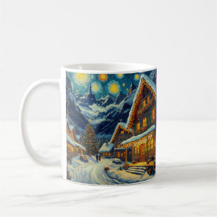 Caneca De Café Starry Night Mountain Village Natal
