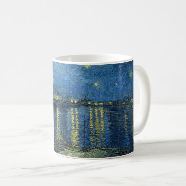 Caneca De Café Starry Night Over the Rhône (Frente Esquerda)