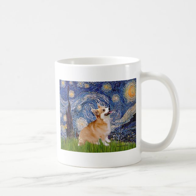 Caneca De Café Starry Night - Pembroke Welsh Corgi 7b (Direita)