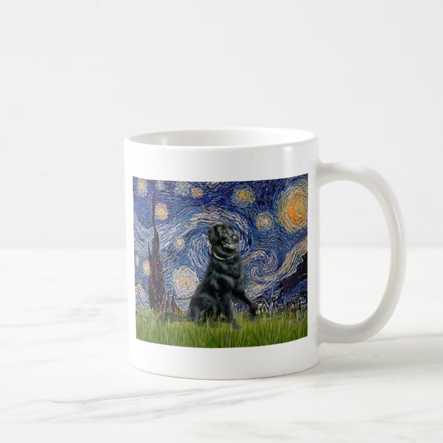 Caneca De Café Starry Night - Retriever Revestido Plano 2 (Direita)