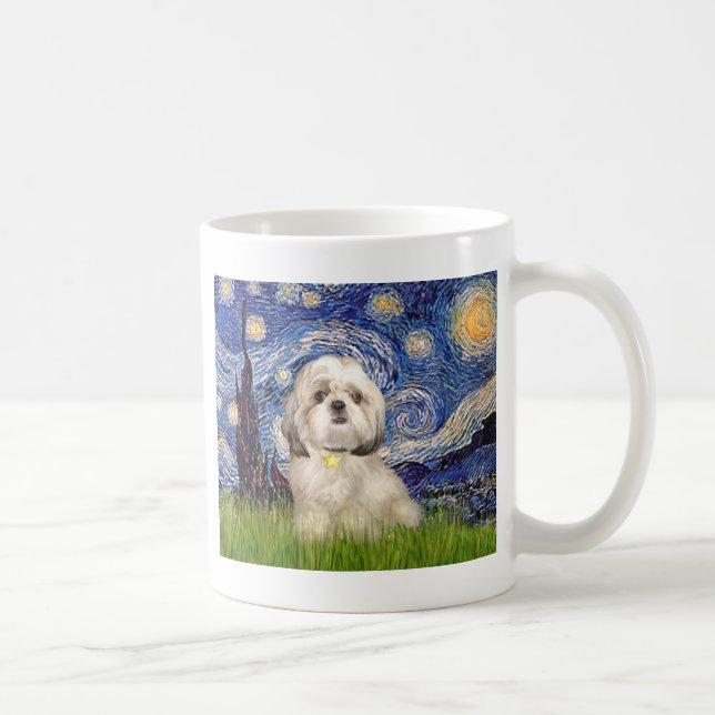 Caneca De Café Starry Night - Shih Tzu (Y) (Direita)