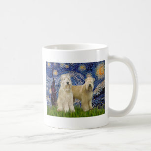 Caneca De Café Starry Night - Wheaten Terriers (dois)
