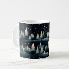Caneca De Café Starry Winter Forest Night Mug