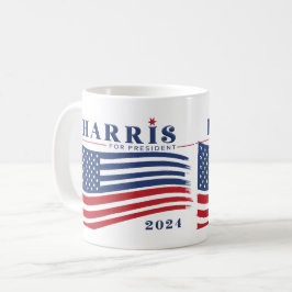 Caneca De Café Stars and Stripes Kamala Harris para o Presidente