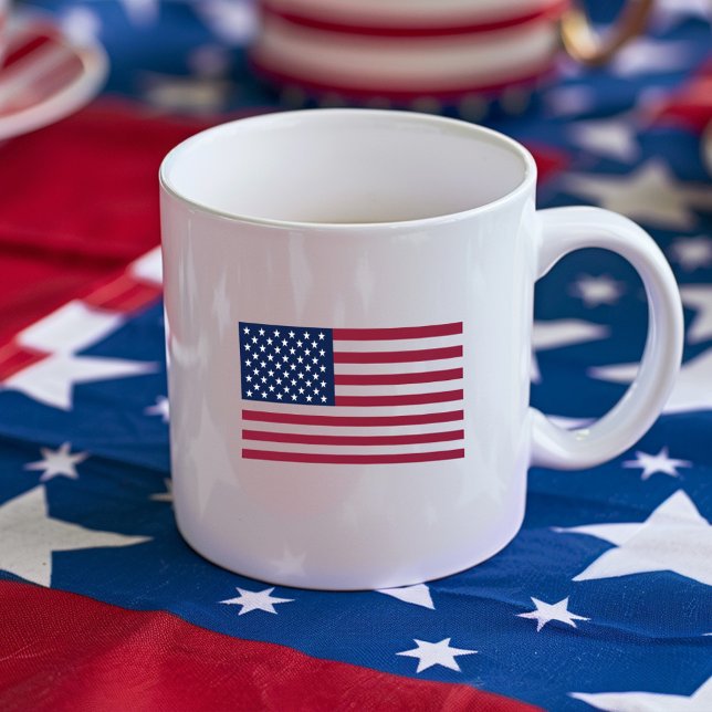 Caneca De Café Stars And Stripes Patriotic American Flag 4 Julho (Stars And Stripes Patriotic American Flag July 4 Coffee Mug)