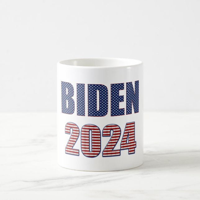 Caneca De Café Stars and Stripes Typografia Biden 2024 (Centro)