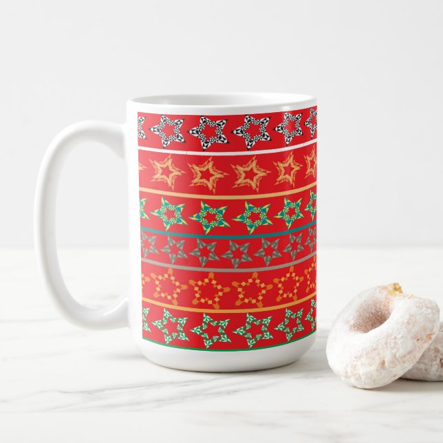 Caneca De Café Stars Festivos Clássica Mug - (Com Donut)