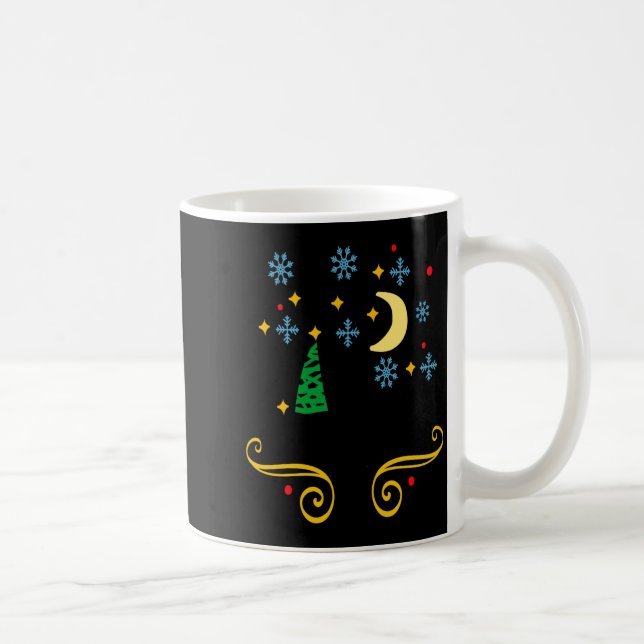 Caneca De Café Stars Moon Snowflakes And Merry Christmas Kids  (Direita)