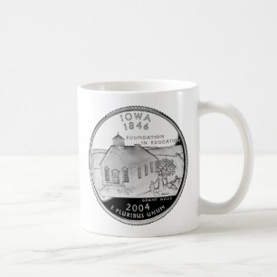 Caneca De Café State Quarter of Iowa Reverse Side Faux