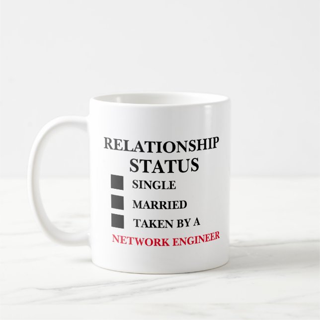 Caneca De Café Status de Relacionamento Engenheiro de Rede  (Esquerda)
