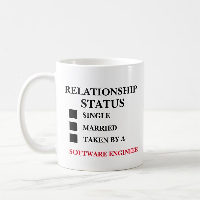 Caneca De Café Status de Relacionamento Engenheiro de Software  (Esquerda)