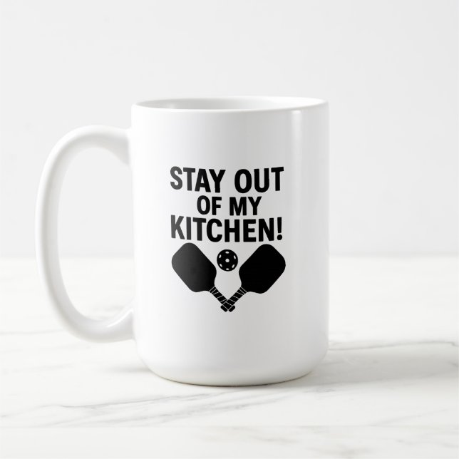 Caneca De Café Stay Out of My Kitchen Premium (Esquerda)