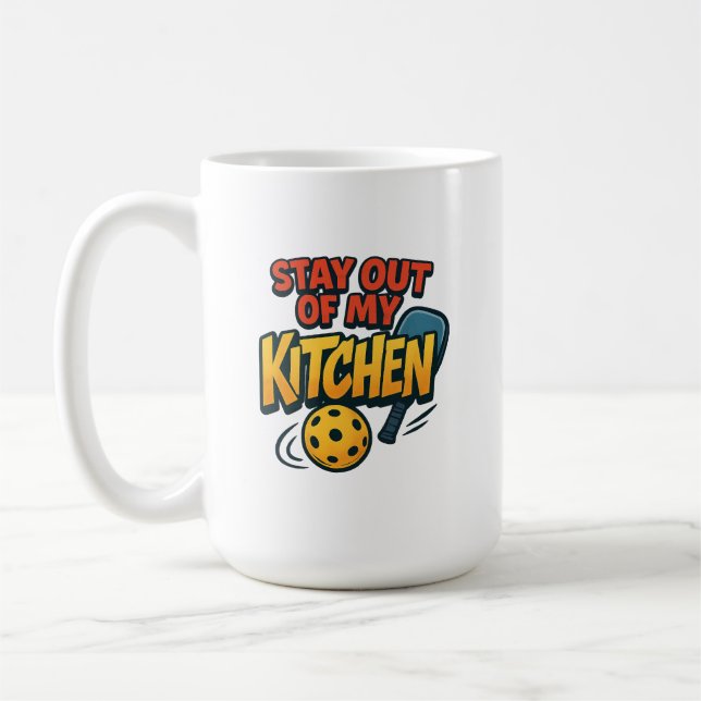 Caneca De Café Stay Out of My Kitchen Premium (Esquerda)