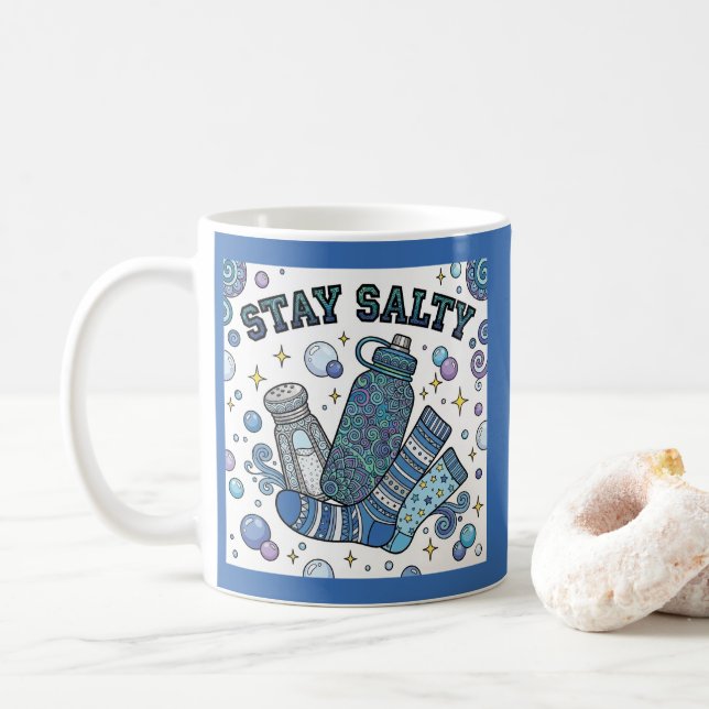 Caneca De Café Stay Salty Dysautonomia/POTS Personalized Mug (Com Donut)