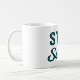 Caneca De Café Stay Salty Teal Coastal Life Ocean Graphic Surfer