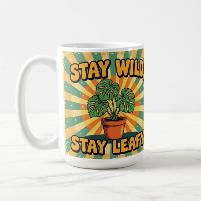 Caneca De Café Stay wild leafy cute botanical Coffee Mug (Esquerda)