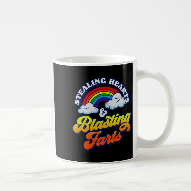 Caneca De Café Stealing Hearts &amp; Blasting Farts Funny Rainbow (Direita)