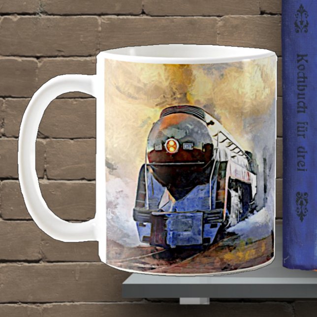 Caneca De Café Steam Train Engine N&W 611 Locomotive in Steam (Criador carregado)