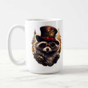 Caneca De Café Steampunk Christmas Raccoon