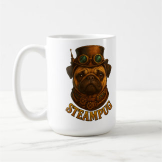 Caneca De Café Steampunk Pug Retro vintage design "Steampug"