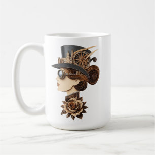 Caneca De Café Steampunk que as mulheres enfrentam a arte moderna