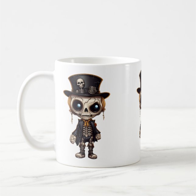 Caneca De Café Steampunk Skeleton Mug (Esquerda)