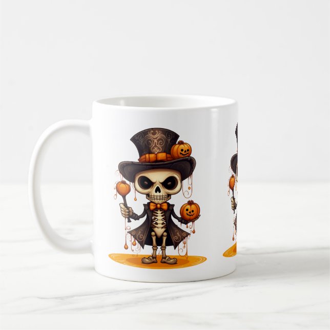Caneca De Café Steampunk Skeleton Mug (Esquerda)