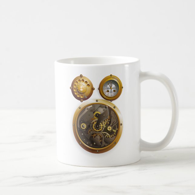 Caneca De Café Steampunk Uhr (Direita)