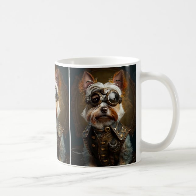 Caneca De Café Steampunk Yorkie Coffee Mug (Direita)