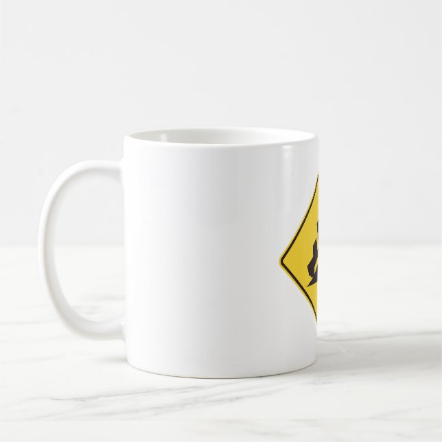Caneca De Café Steep Grade Traffic Sign Trucking Hauling Caution (Esquerda)