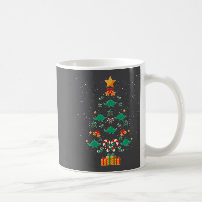 Caneca De Café Stegosaurus Dinosaur Christmas Tree Xmas Long Slee (Direita)