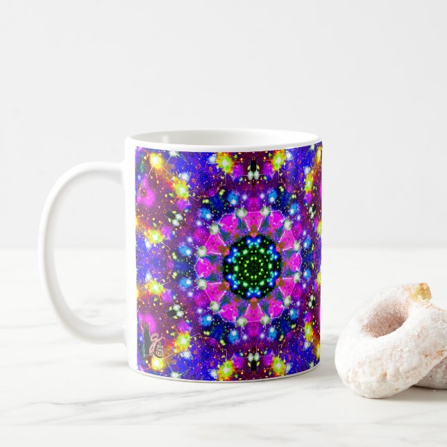 Caneca De Café Stellar Kaleid Resplendível (Com Donut)