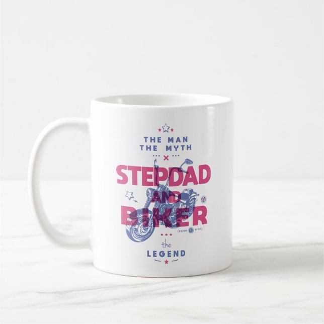 Caneca De Café Stepdad e moto o homem mito a lenda (Esquerda)