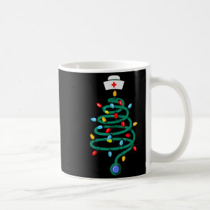 Caneca De Café Stethoscope Árvore de Natal Registrada Médica Enfe