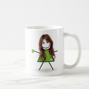 Caneca De Café Stick Girl with Coffee and Cote