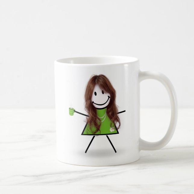 Caneca De Café Stick Girl with Coffee and Cote (Direita)