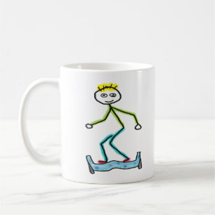 Caneca De Café Stickman de Hoverboard